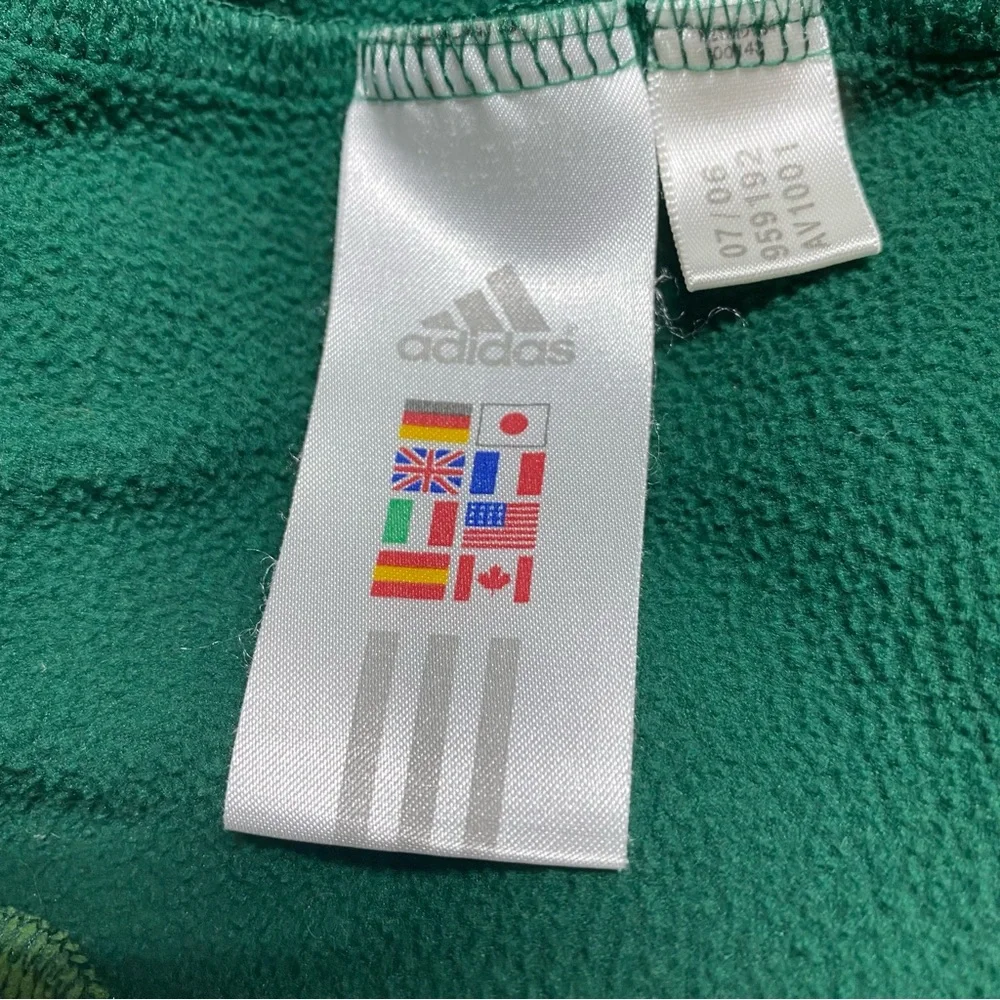 Vintage Y2K Adidas Medium Green & White Zip Up Climawarm Soccer Track Jacket - Picture 13 of 14